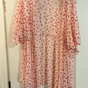 Miami Floral Kimono Top - Pink and Red